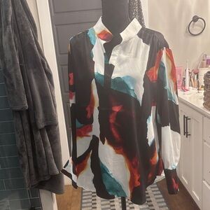 Chico's Multicolor Abstract Tunic Top